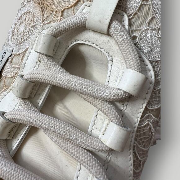 Dolce & Gabbana Lace Sneakers Beige Floral Made in Italy Women’s Size 40 - Picture 13 of 16
